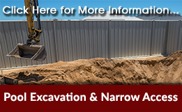 pool excavation narrow access
